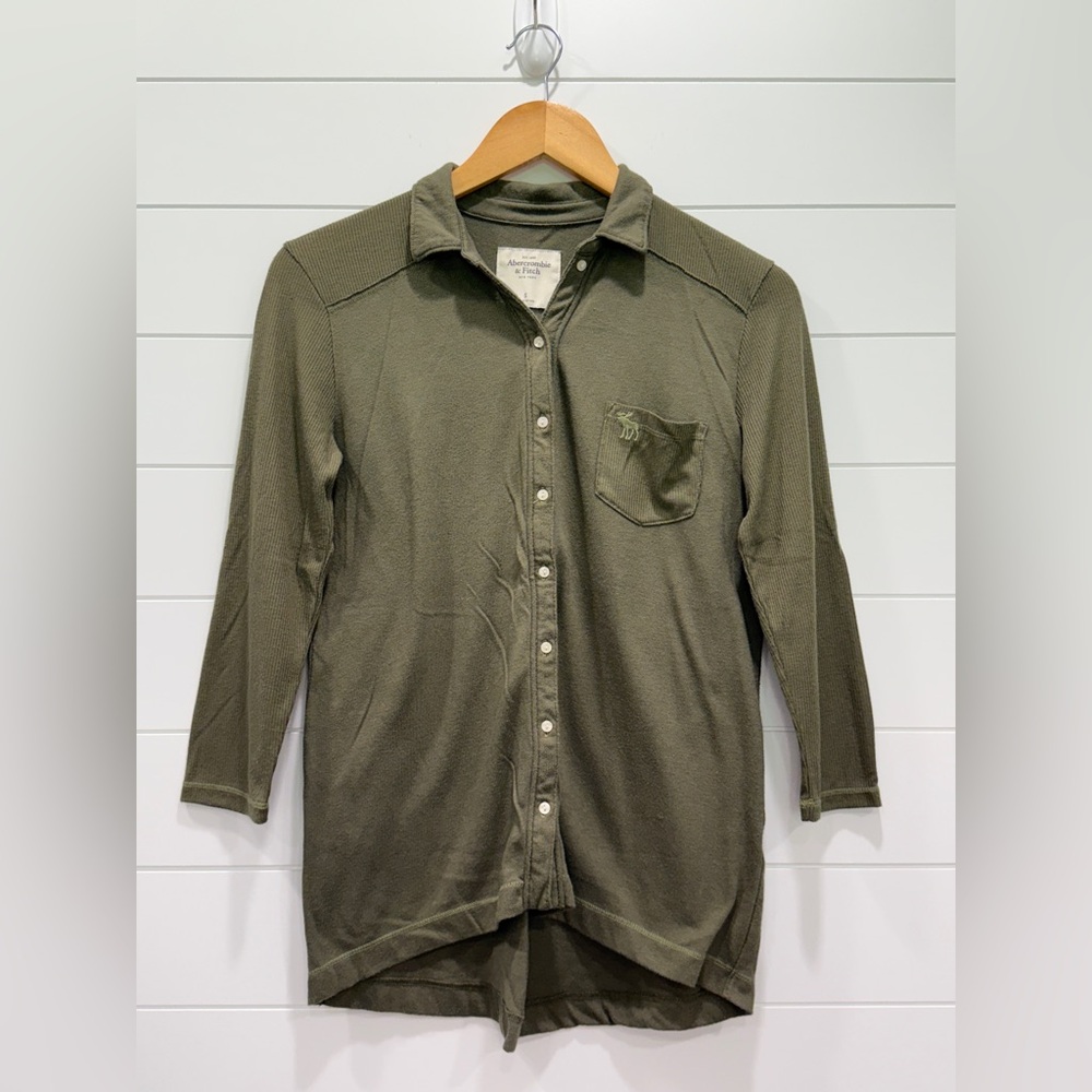 Abercrombie & Fitch Dark Olive Casual Shirt